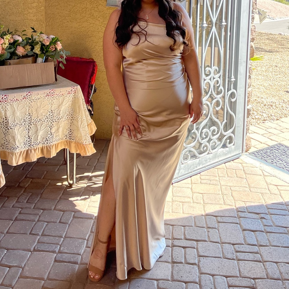 Revelry champagne bridesmaid dress